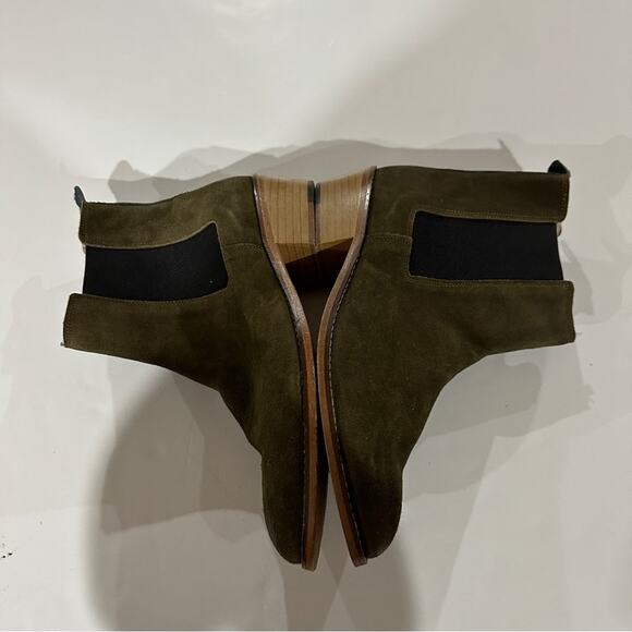 Matt Bernson Olive Green Suede Leather‎ Chelsea Booties Size 10 - Picture 3 of 11